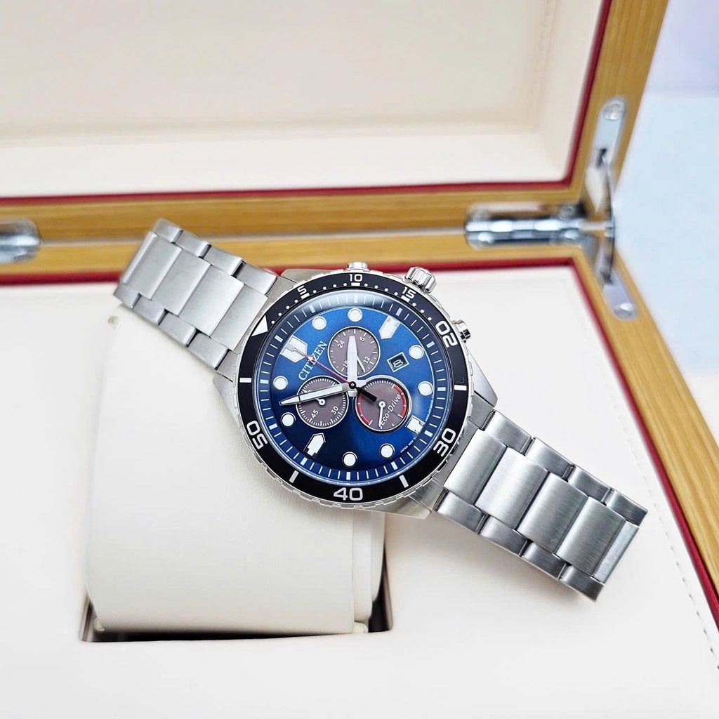 Orologio Citizen Sport Crono, Eco-Drive quadrante blu, 43mm - 	AT2560-84L