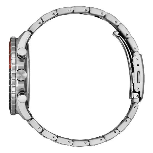 Orologio Citizen Marine, eco-drive, crono e tachimetro, quadrante blu, 43mm - AT2569-80L