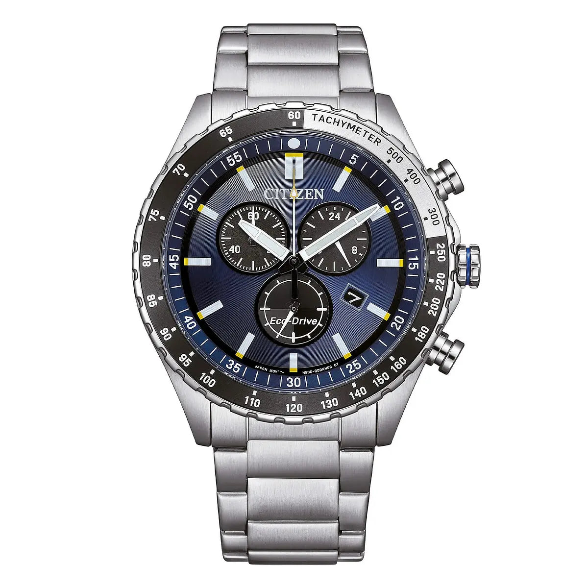 Orologio Citizen Marine, eco-drive, crono e tachimetro, quadrante blu, 43mm - AT2569-80L
