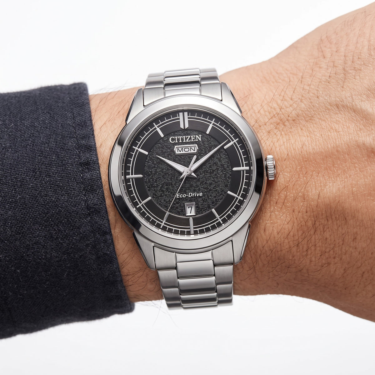 Orologio Citizen Day-date, eco-drive, quadrante nero, 40mm - AW0151-85E
