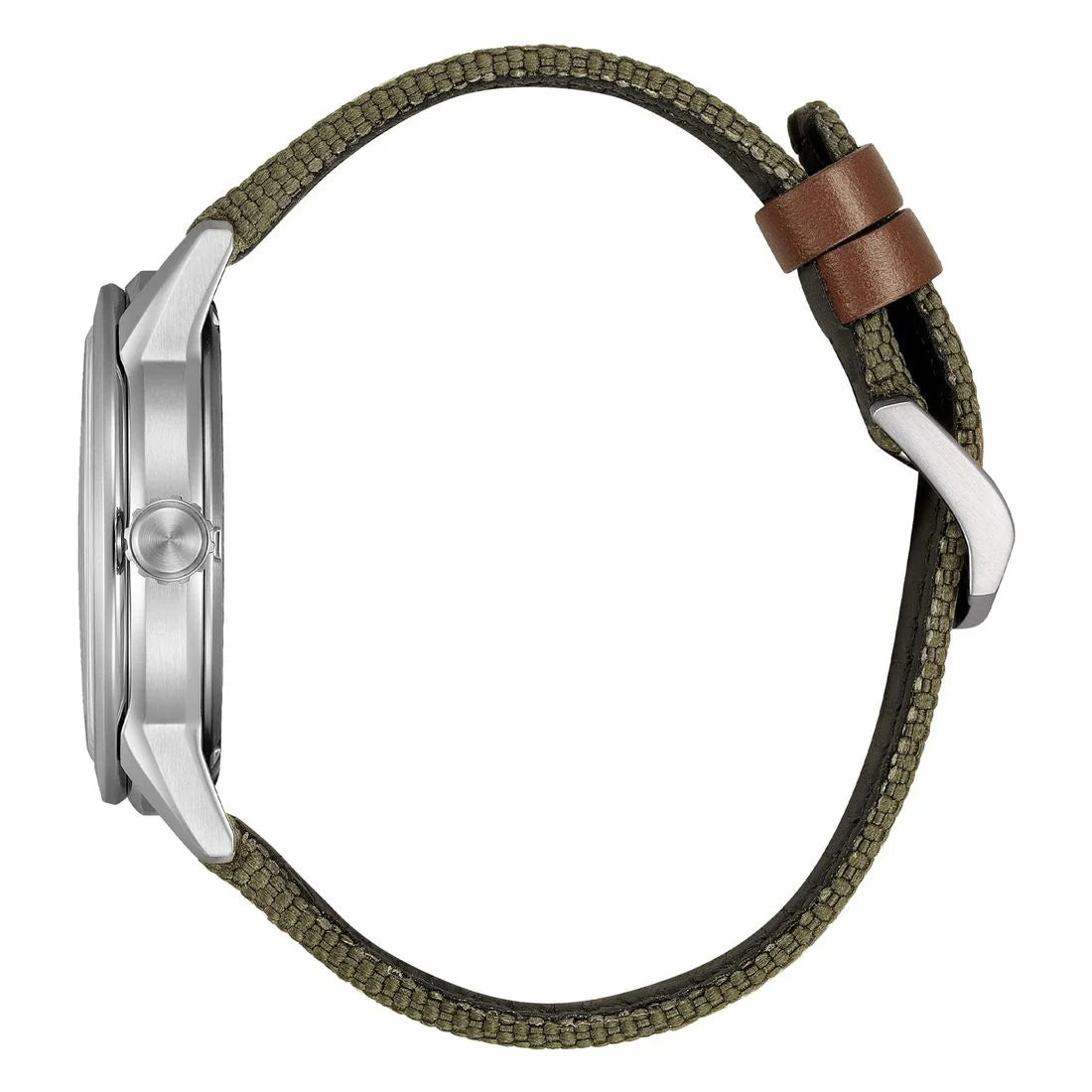 Orologio Citizen Aviator 3, collezione Ore Felici, quadrante bianco e cinturino in tessuto verde, Eco-Drive, 40mm - AW1870-08A