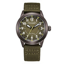 Orologio Citizen Aviator 3, Eco-Drive, bracciale in nylon e quadrante verde, 40mm - AW1877-09X