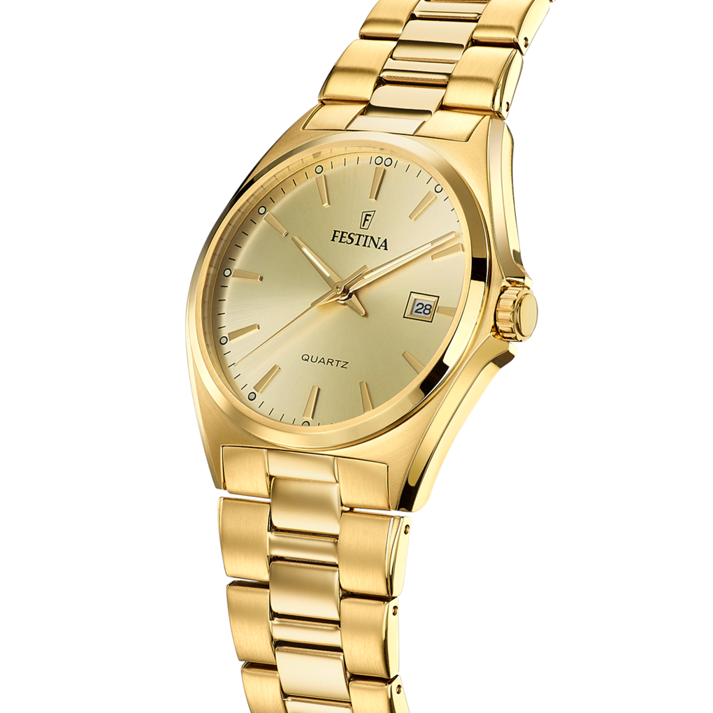 Orologio da uomo Festina Classics, quarzo quadrante color oro, 40mm - F20555/3