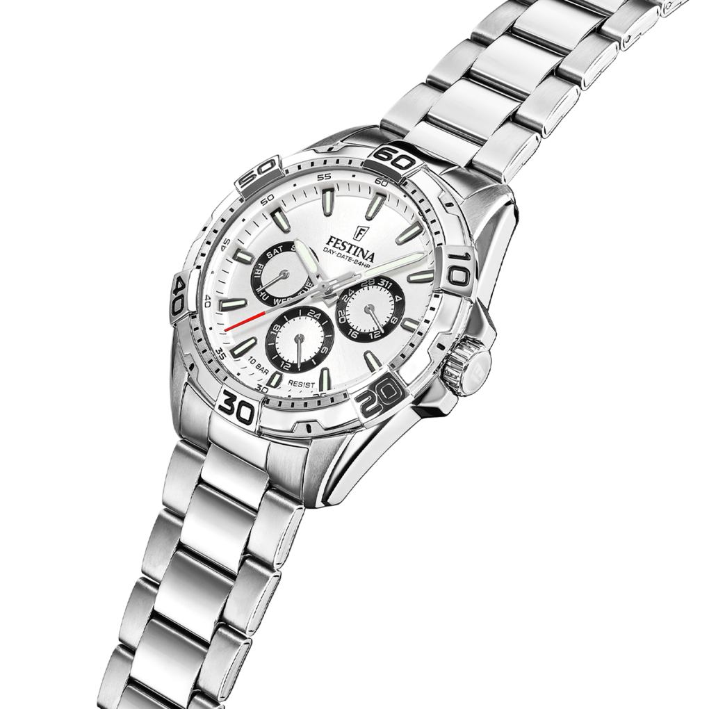 Orologio da uomo Festina multifunzione, quarzo quadrante bianco, 45mm - F20623/1