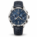 Orologio Altanus Elite — Cronografo automatico, quadrante blu e cinturino in alligatore — NOS, 42mm - 7875