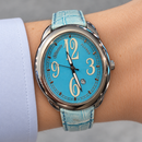 Orologio ovale Altanus Flores da donna — Oversize 38 mm — Quarzo svizzero con datario — NOS - 7826