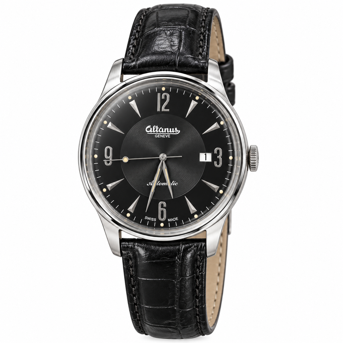 Orologio Altanus Genève , Vintage da uomo, automatico, total black, 40mm - 7932