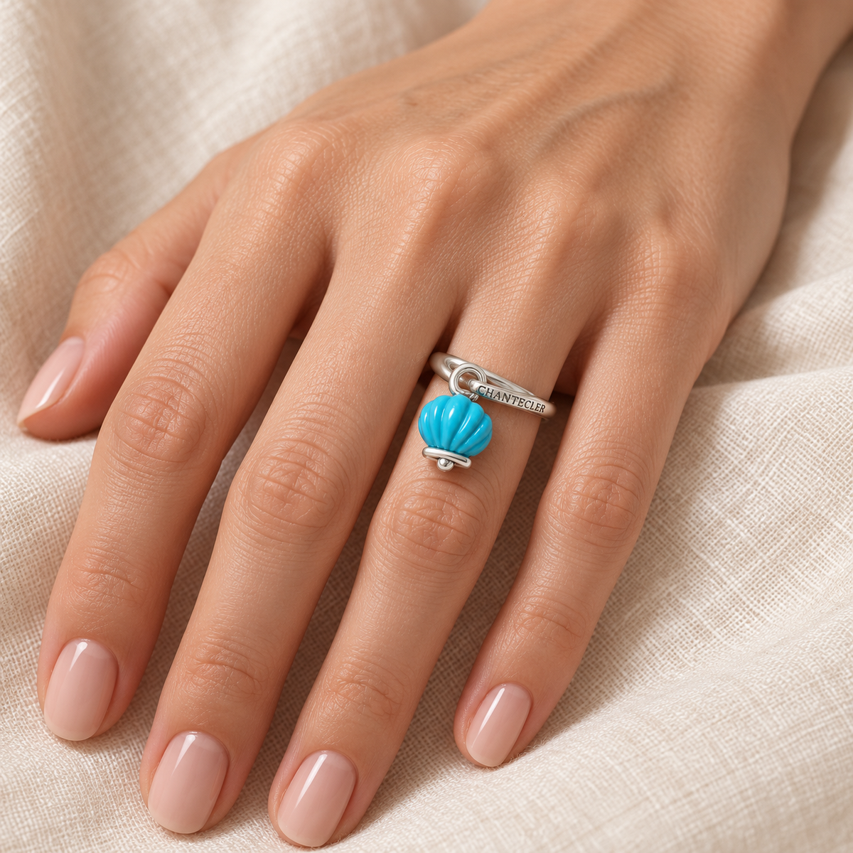 Bague Chantecler Et Voilà Campanella Capriness petite en argent, couleur turquoise - 44032