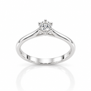 Giorgio Visconti Anello solitario in oro bianco 18 kt, montatura 6 griffes, con diamante ct 0,14 - AB16638C