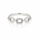 Giorgio Visconti Anello a Catena in oro bianco 18 kt con diamanti naturali ct 0,08 - ABX17388