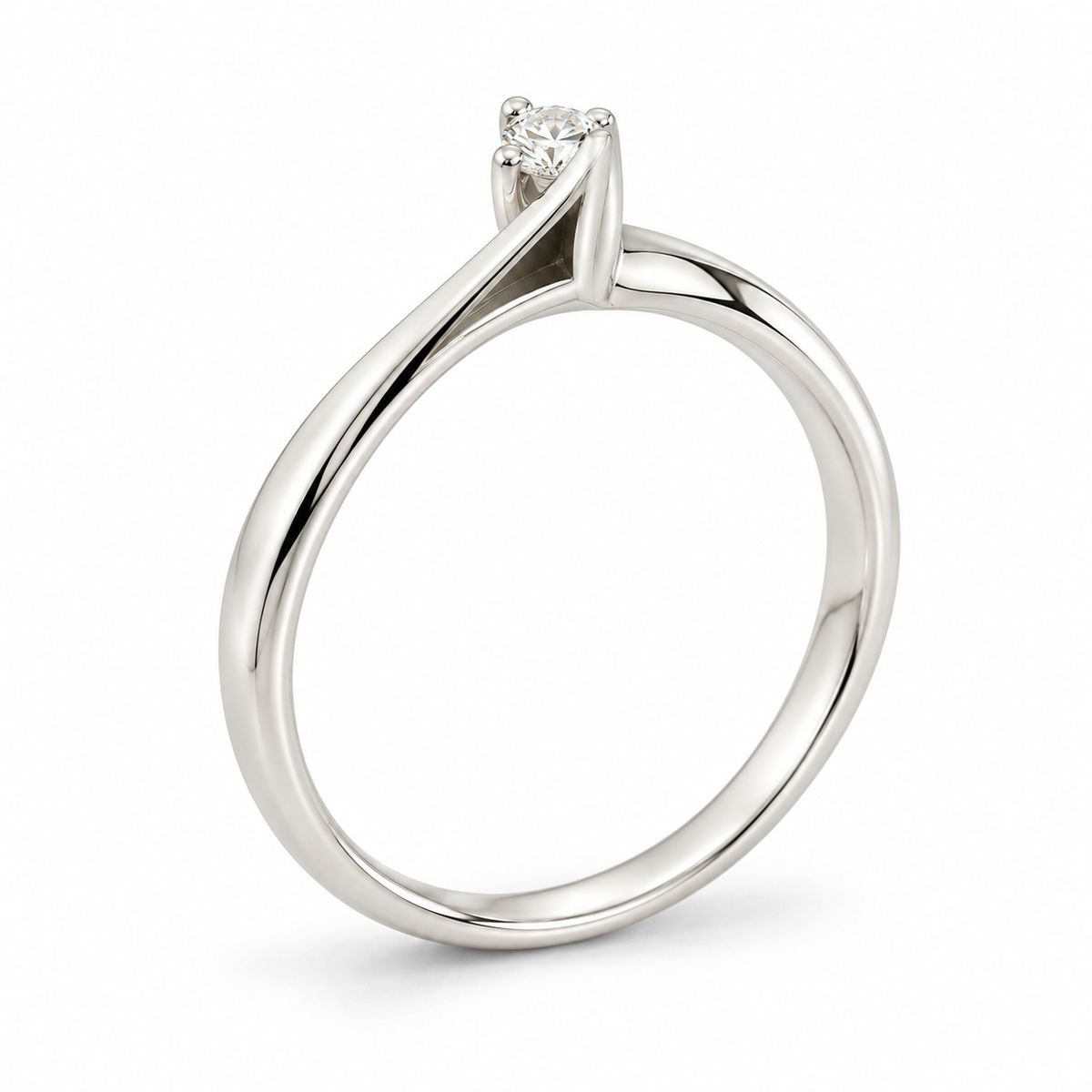 Giorgio Visconti Anello solitario contrarié in oro bianco 18 kt con diamante ct 0,11 - AB16604A