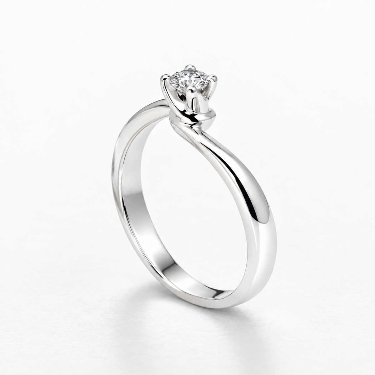 Giorgio Visconti Anello solitario in oro bianco 18 kt con diamante ct 0,31 - AB1186C