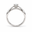 Giorgio Visconti Anello Solitario in oro bianco 18 kt con diamante naturale centrale ct 0,32 e pavé di diamanti ct 0,13 - AB16606E