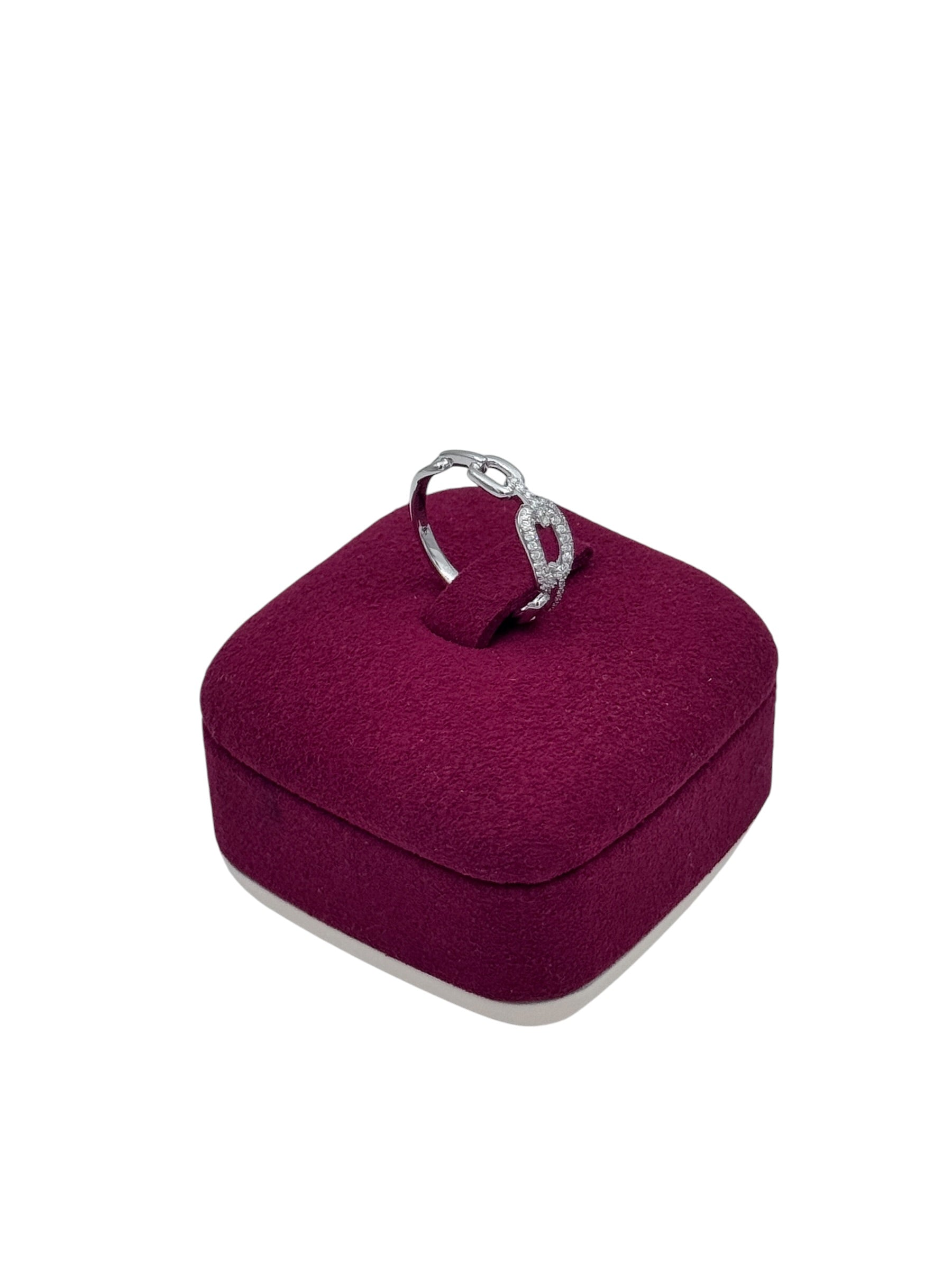 ANELLO a catena GIORGIO VISCONTI IN ORO BIANCO 18kt E DIAMANTI, 0.15ct - ABX17389