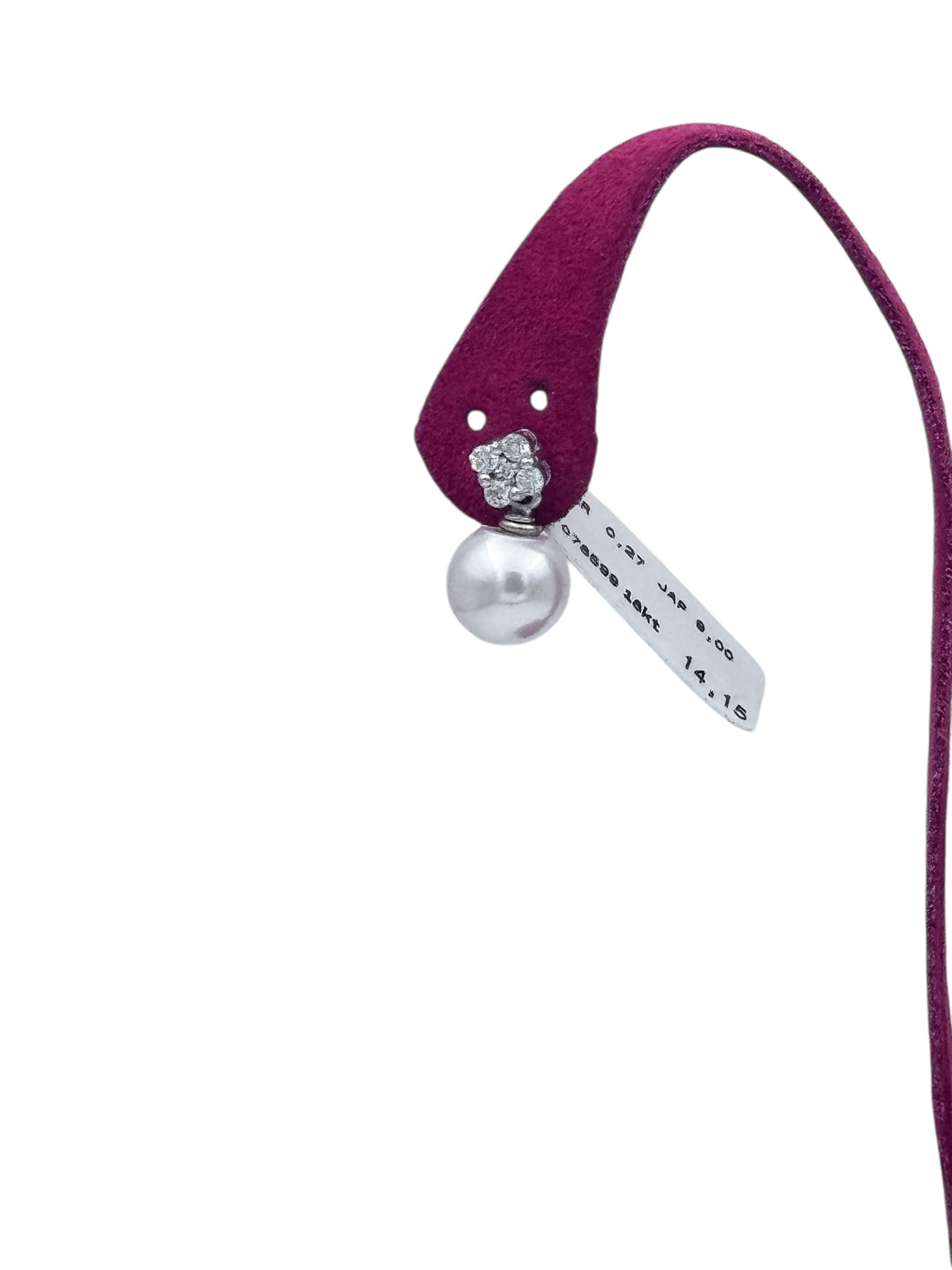 Diana - Orecchini in oro bianco 18kt, con mosaico di diamanti e perle giapponesi - ORPBR086