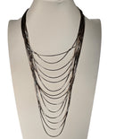 Collana Pianegonda in argento, da donna, con 14 fili maglia snake - CA010743