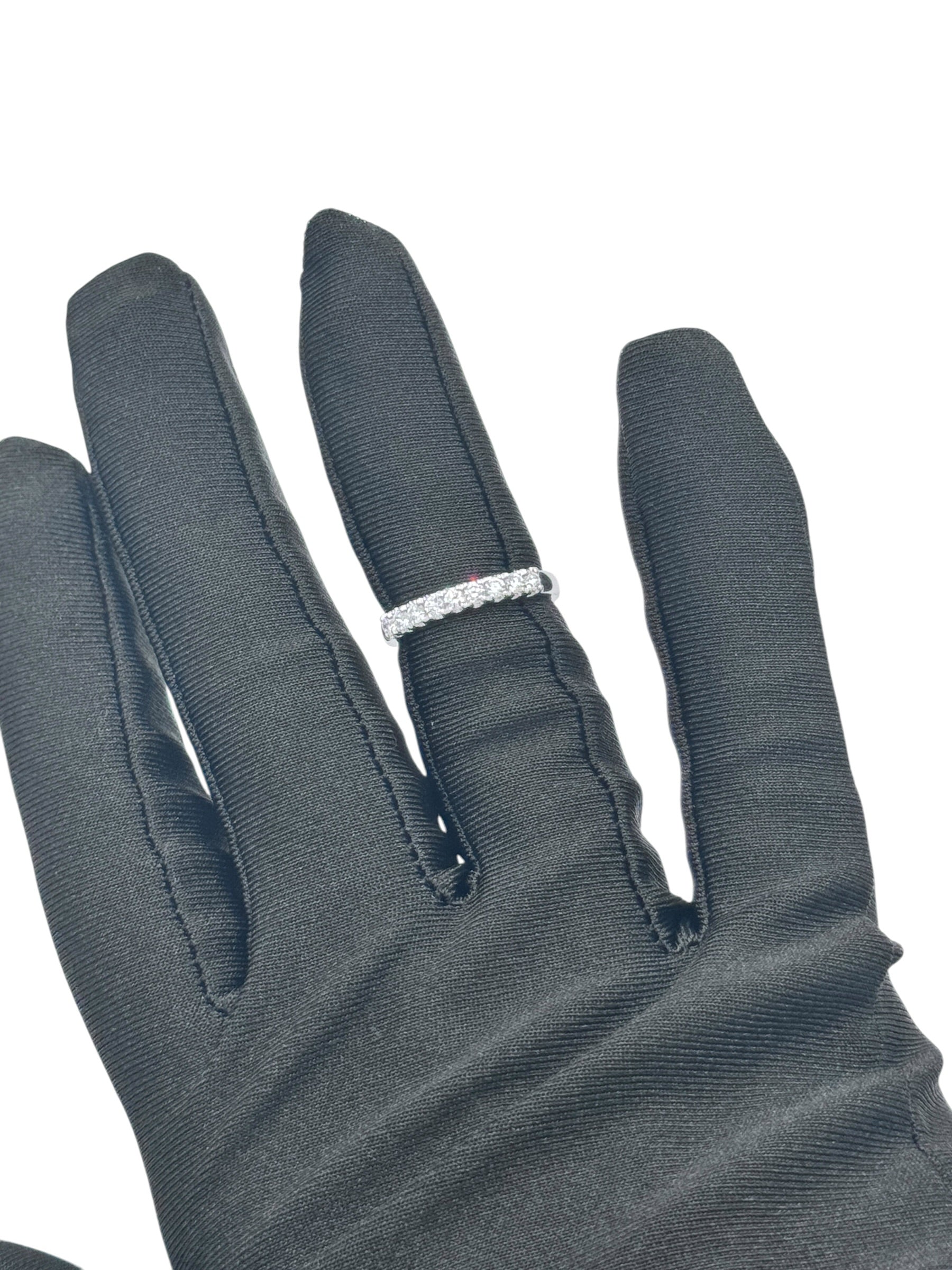 ANELLO VERETTA A 9 DIAMANTI GIORGIO VISCONTI IN ORO BIANCO 18kt, 036ct - AB16009B