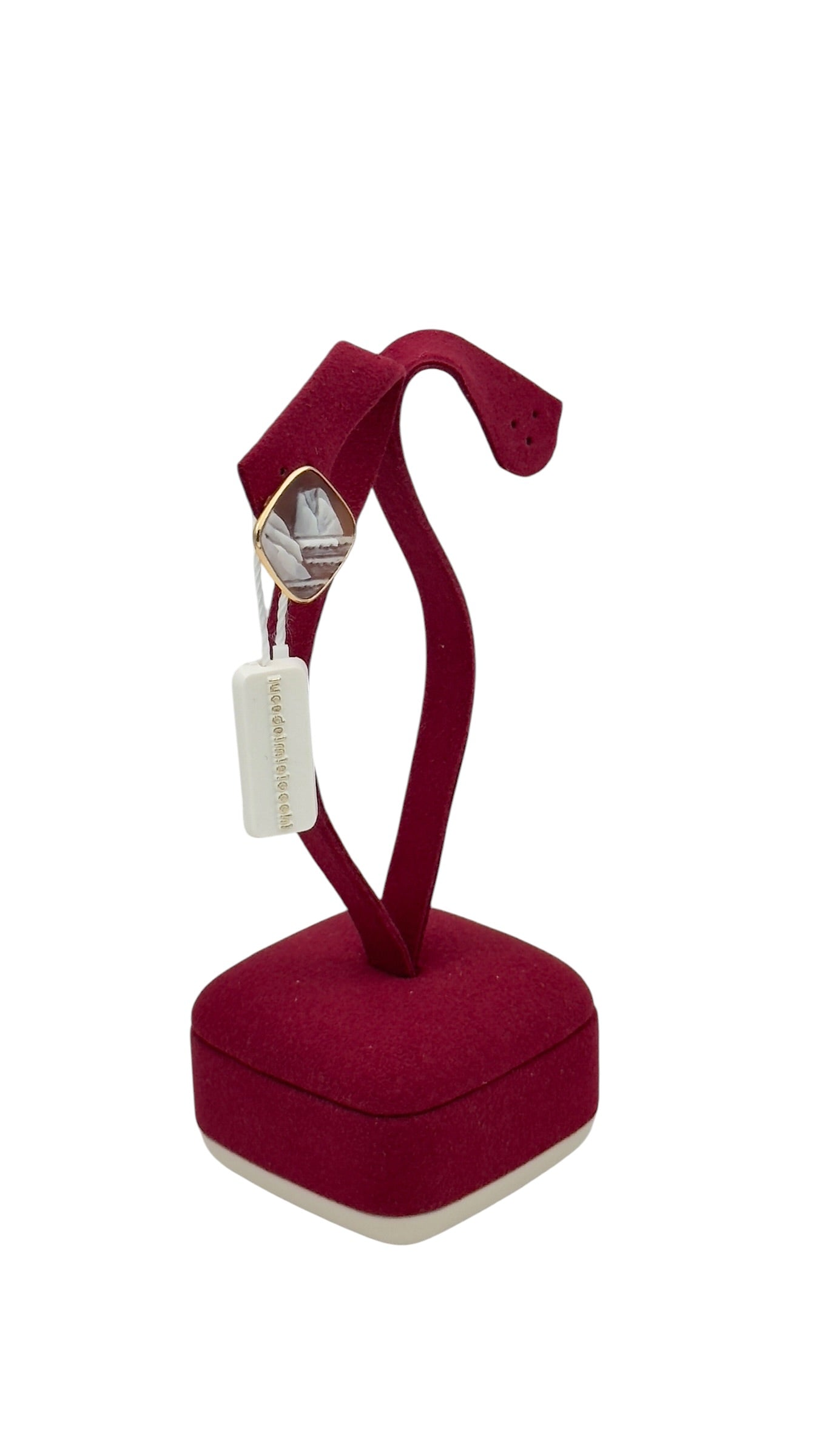 LUCEDEIMIEIOCCHI Monorecchino quadrato cammeo naturale in argento dorato e faraglioni di Capri - LDMO 804 OR