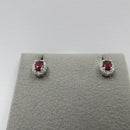Orecchini Giorgio Visconti rubini, in oro bianco 18kt e giro di diamanti, 0.54ct di rubini - BB37759R