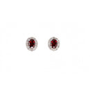 Orecchini Giorgio Visconti rubini, in oro bianco 18kt e giro di diamanti, 0.54ct di rubini - BB37759R