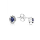Orecchini Giorgio Visconti zaffiri, in oro bianco 18kt e giro di diamanti, 0.52ct di zaffiri - BBX37942Z