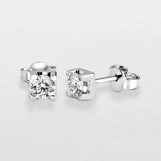 Orecchini punto luce Giorgio Visconti oro bianco 18 kt e diamanti, 0.36ct - BB39400C