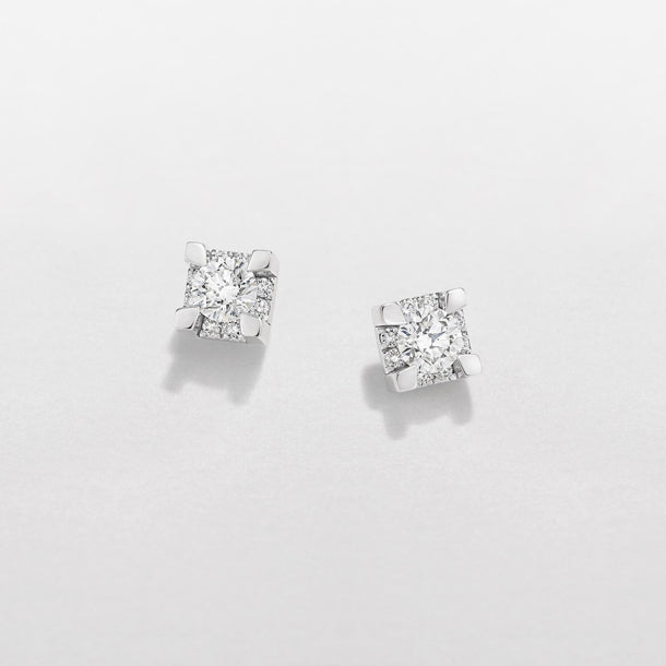Orecchini punto luce Giorgio Visconti oro bianco 18 kt e diamanti, 0.49ct - BB39400C
