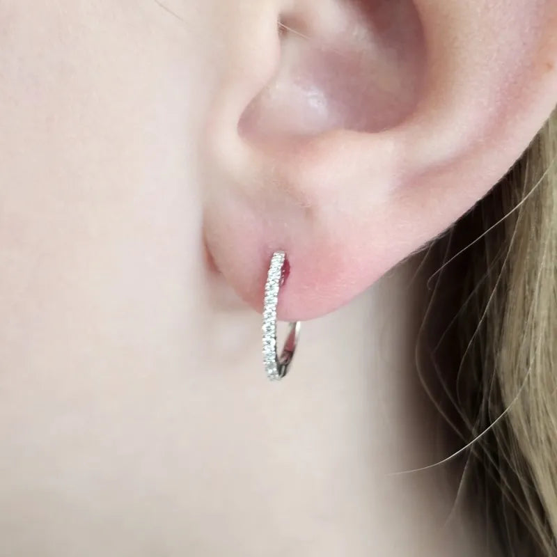 Orecchini Giorgio Visconti a cerchio in oro bianco 18KT e diamanti, 0.18ct - BBX37981