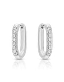 Orecchini ovali a cerchio Giorgio Visconti in oro bianco 18kt e diamanti, 0.18ct - BBX40042