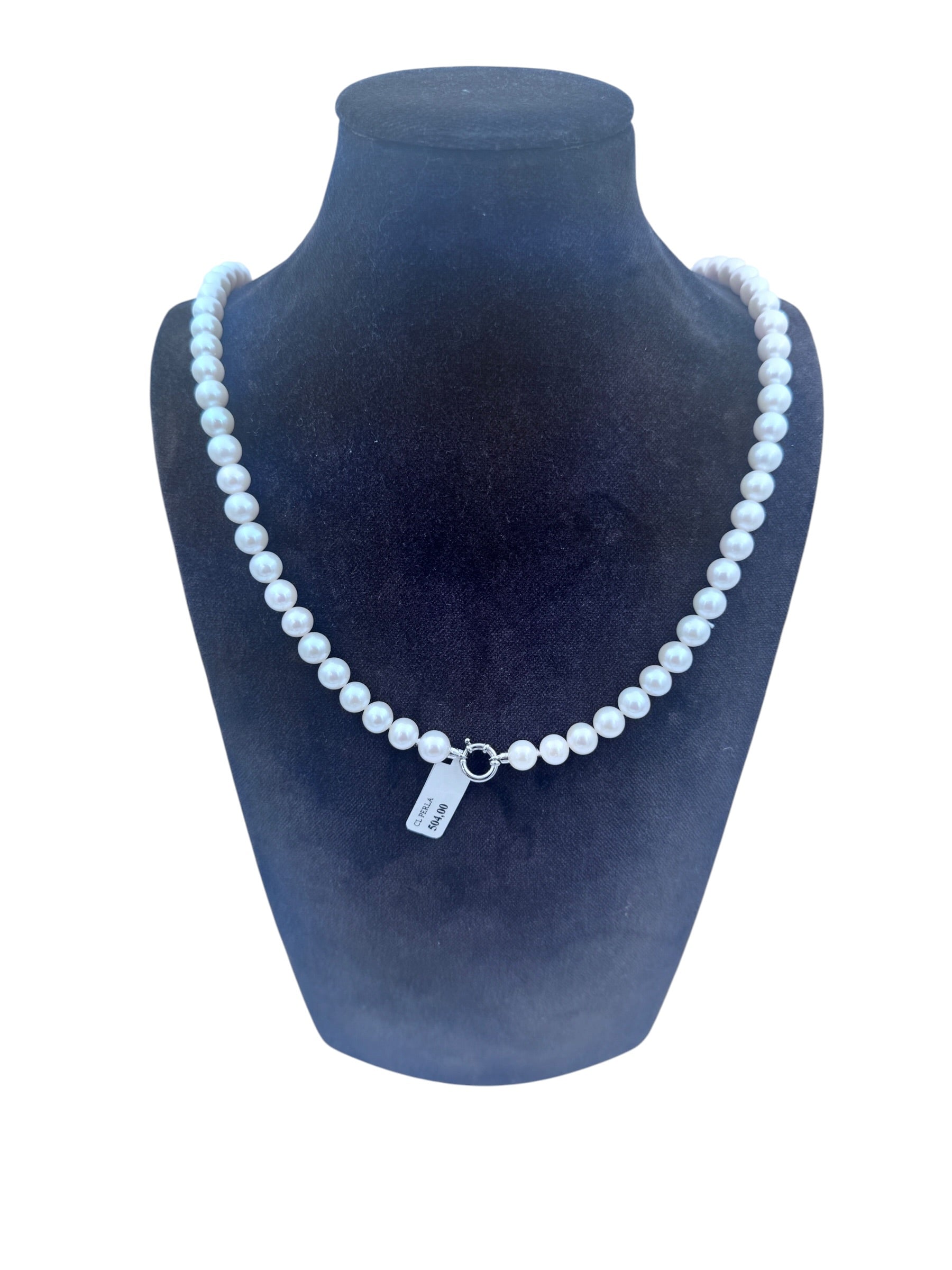 Mazza - Collana di perle coltivate fresh water, 7,5-8mm - CL PERLA