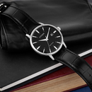 Citizen Classic, Happy Hours Collection, Lederarmband und schwarzes Zifferblatt, 40 mm – BM7460-11E