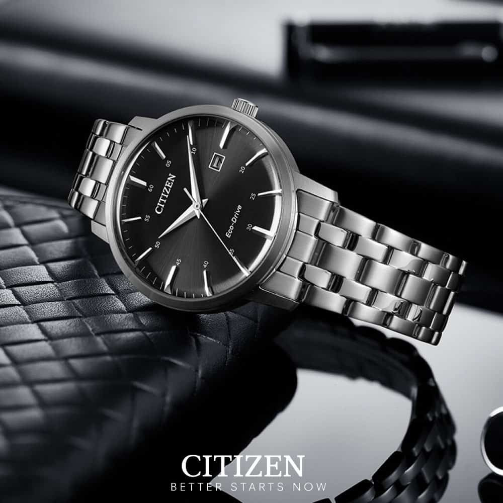 Citizen Classic, Happy Hours-Kollektion, schwarzes Zifferblatt, 40 mm – BM7460-88E