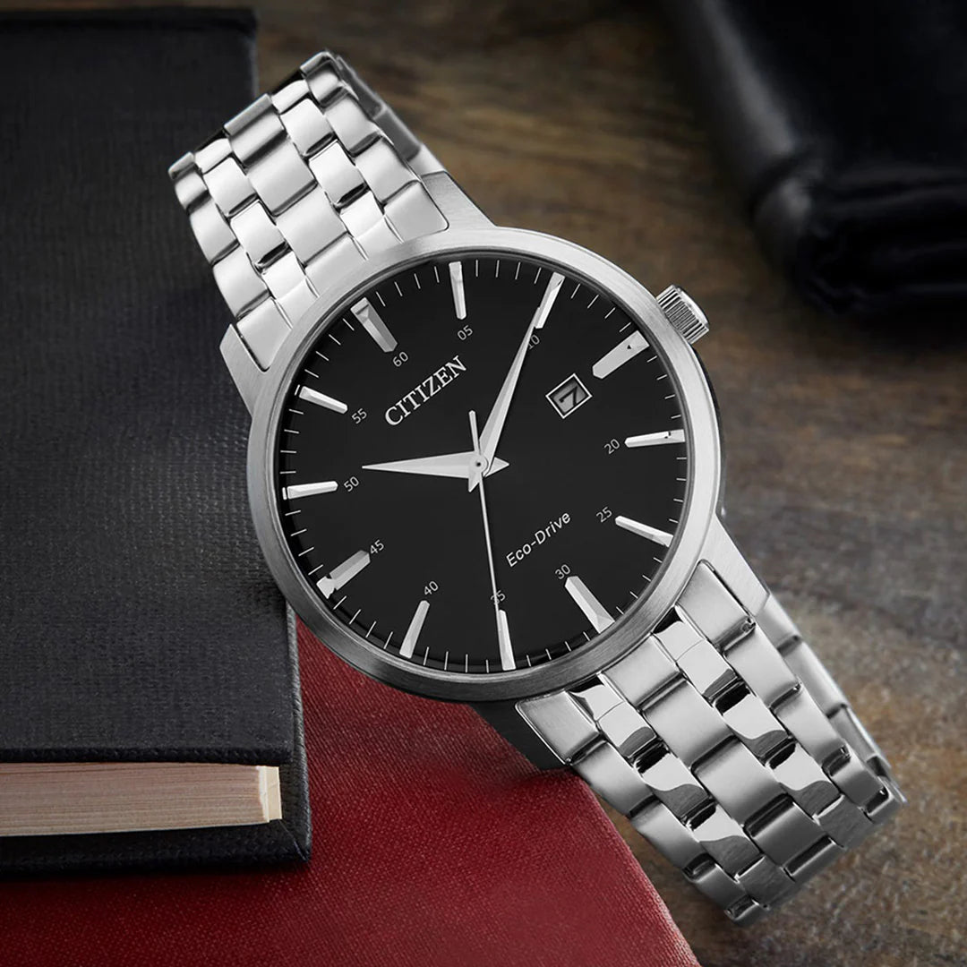 Citizen Classic, Happy Hours-Kollektion, schwarzes Zifferblatt, 40 mm – BM7460-88E
