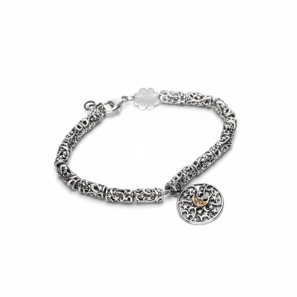 Bracciale De Nobili sole e luna, in argento e oro rosa 9kt - BR126