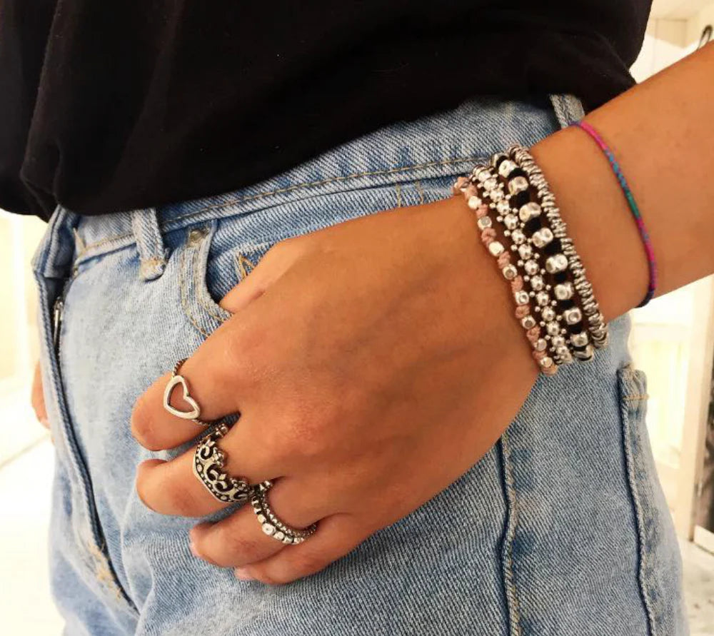 Bracciale Spadarella corda in argento e nylon, unisex, color verde gucci - SPBR636-verde gucci