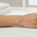 Bracciale Miluna con Gemma del Cielo a cuore medio e topazi bianchi in argento - BRD1102