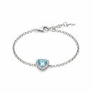 Bracciale Miluna con Gemma del Cielo a cuore medio e topazi bianchi in argento - BRD1102