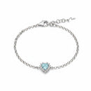 Bracciale Miluna con Gemma del Cielo a cuore piccolo e topazi bianchi in argento - BRD1103
