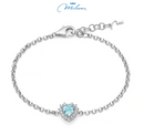 Bracciale Miluna con Gemma del Cielo a cuore piccolo e topazi bianchi in argento - BRD1103