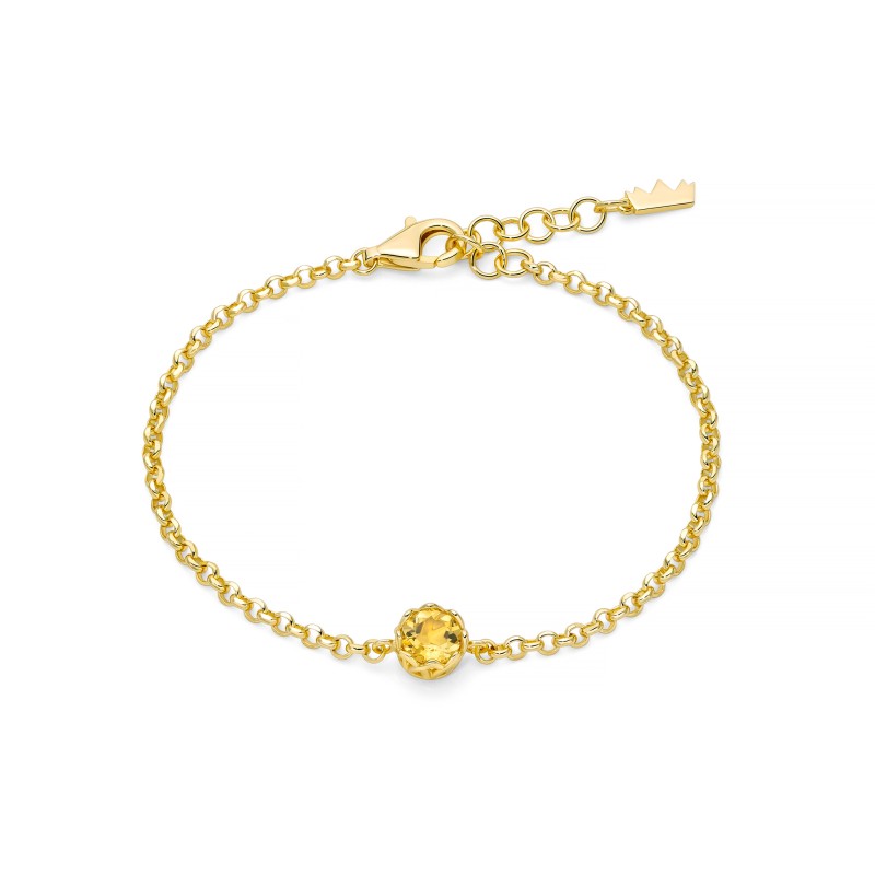Bracciale Miluna in argento dorato e Citrino naturale, Limited Edition - BRD1119