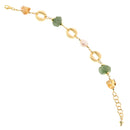 Koliè 925 - Bracciale in argento dorato con perla barocca, quarzi gialli e pietre verdi naturali - BR LEFKADA 02