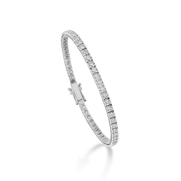 Golay - BRACCIALE TENNIS CASTONE A STELLA UNISEX, in oro bianco 18kt e diamanti, 1.46ct - BTQ040140WDI1-175
