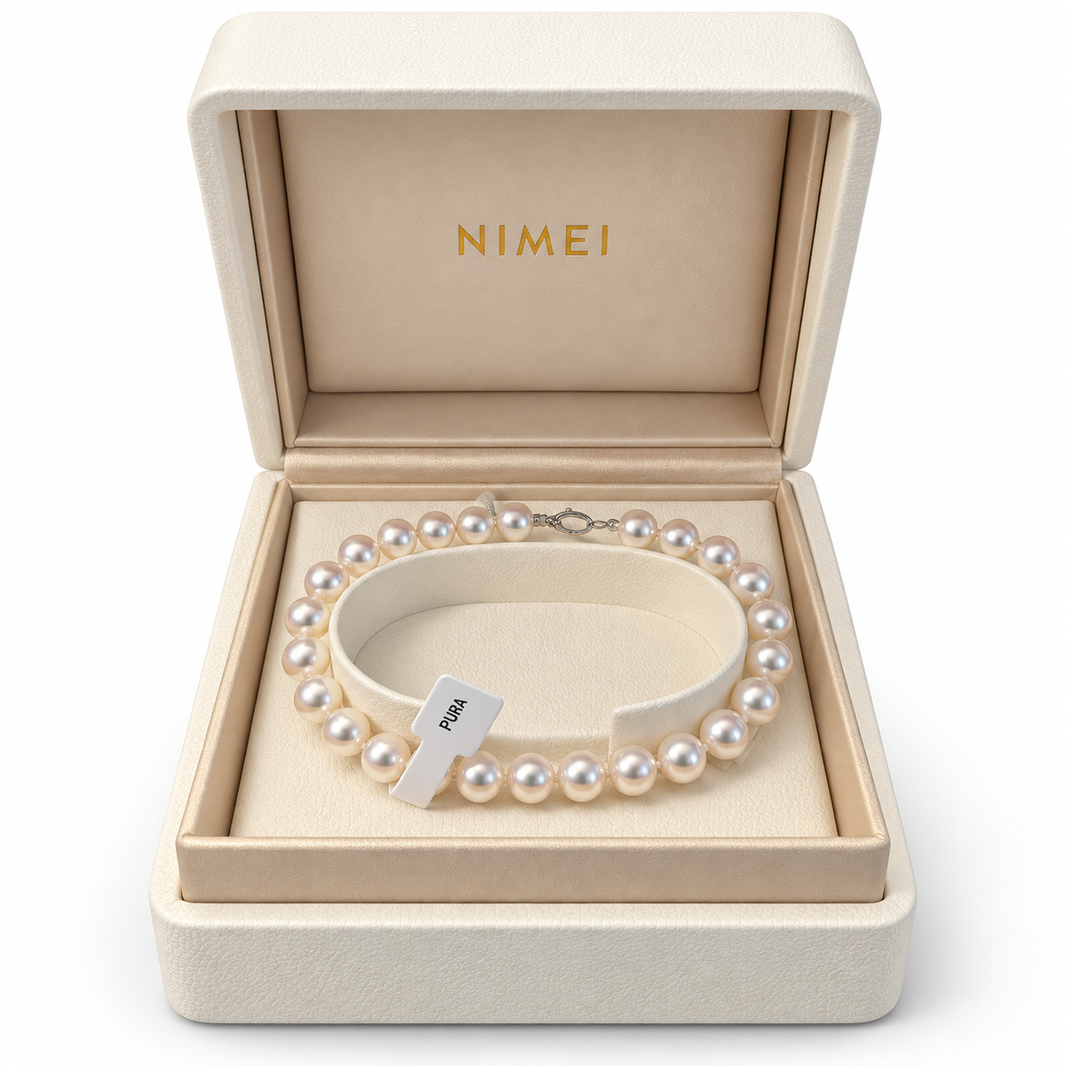Nimei Bracciale di perle Akoya Pura Special Selection 7-7,5 mm con chiusura in oro bianco 18 kt - 1NPS775_18NL573