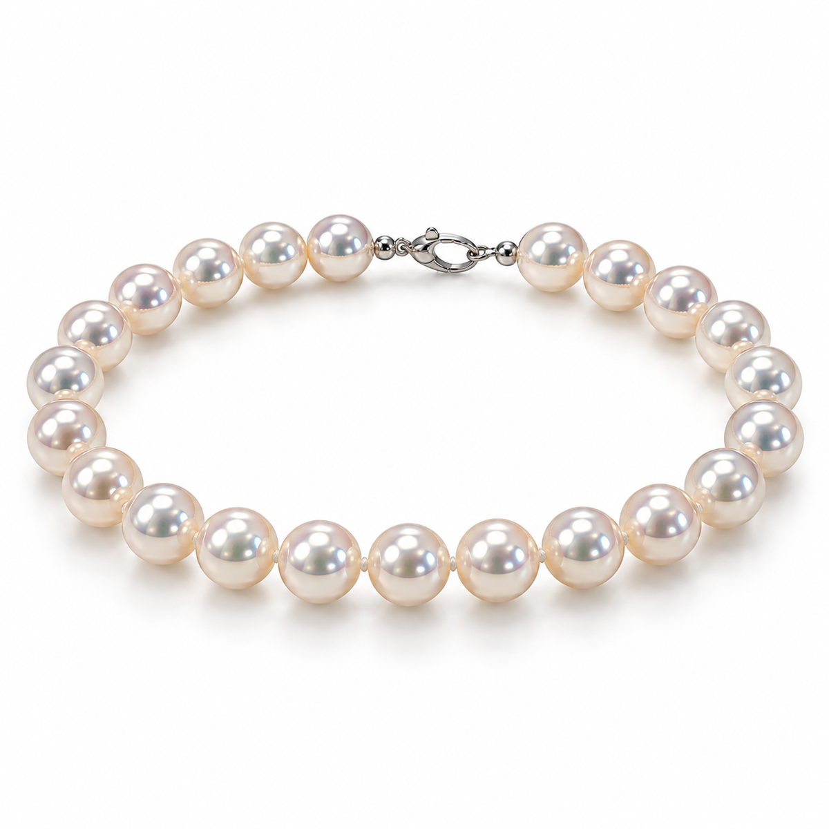 Nimei Bracciale di perle Akoya Pura Special Selection 7-7,5 mm con chiusura in oro bianco 18 kt - 1NPS775_18NL573