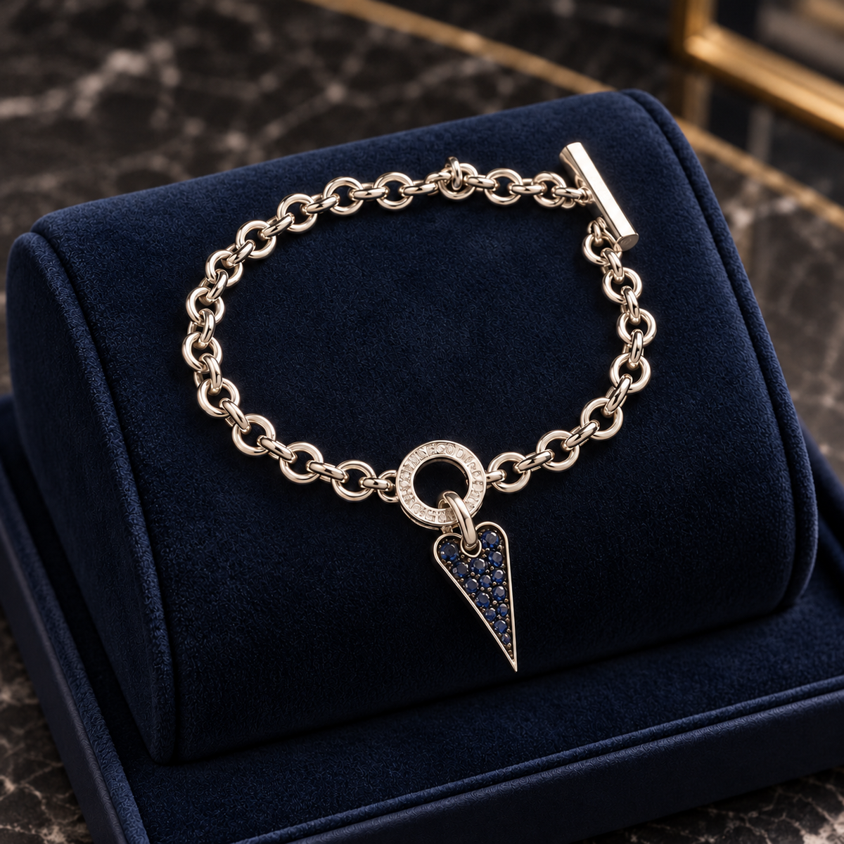 Bracciale Pianegonda in argento e zaffiri blu, collezione Glittering Love - BA010832