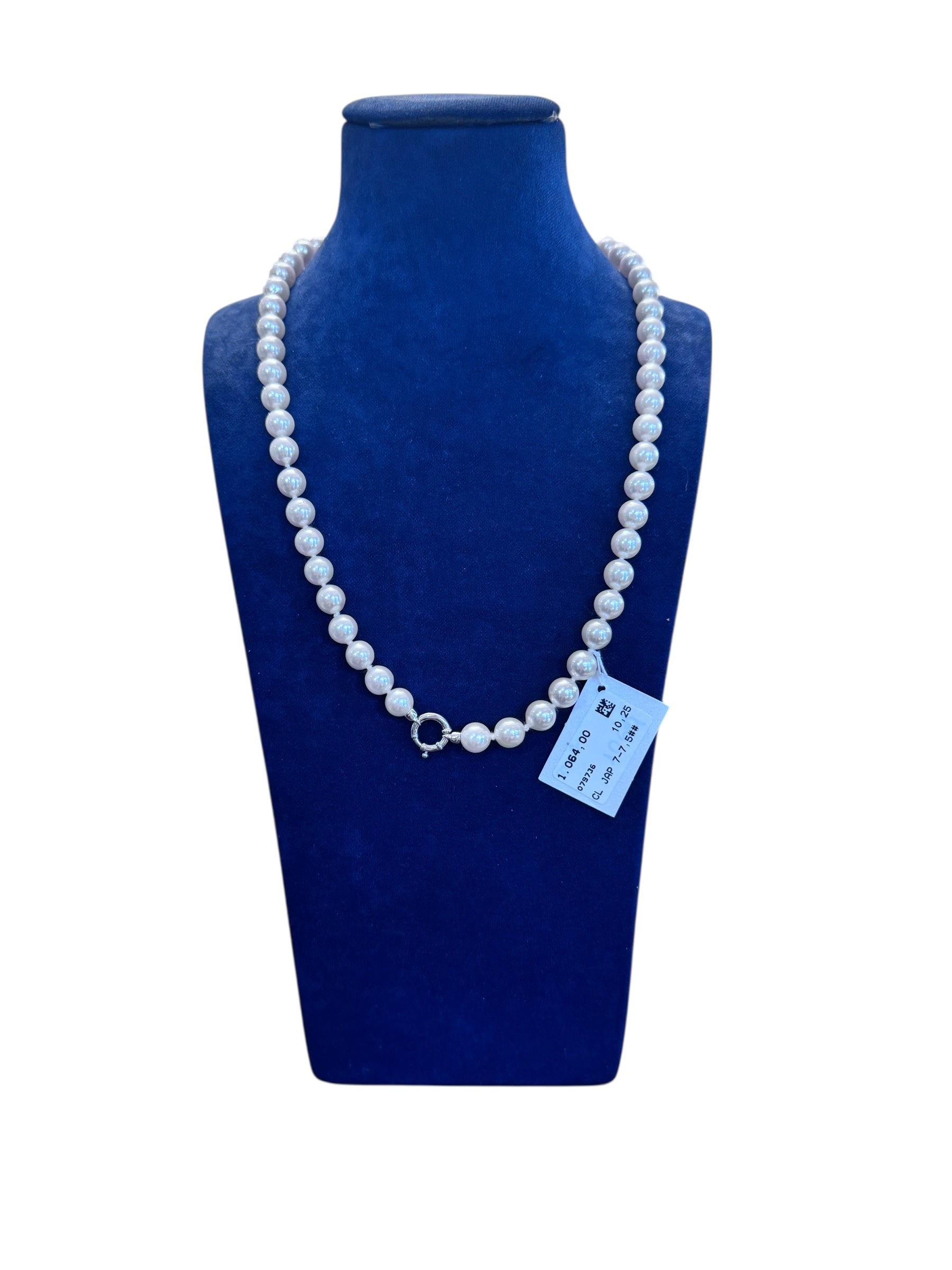 Collana Mattia Mazza di Perle Giapponesi Akoya con chiusura 18kt, 7-7.5mm - CL JAP 7-7.5MM