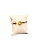 Bracciale multifilo in bronzo dorato con pietre nere - FIRENZE BR 043