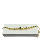 Bracciale in bronzo dorato con pietre azzurre - DIAMANTI BR 001