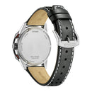 Orologio Citizen Racing Crono, Eco-Drive e tachimetro, bracciale in pelle e quadrante nero, 40mm - CA4717-06E