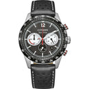 Orologio Citizen Racing Crono, Eco-Drive e tachimetro, bracciale in pelle e quadrante nero, 40mm - CA4717-06E